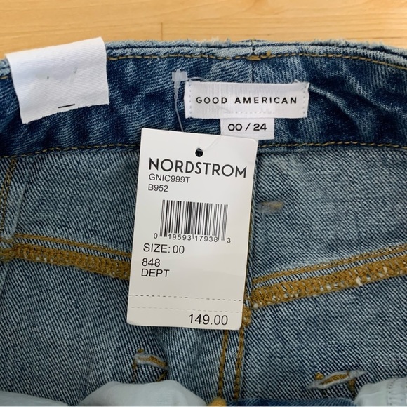 NWT NEW Good American Good Icon Straight Leg High Rise Jeans Size 00 / 24 - Picture 8 of 12